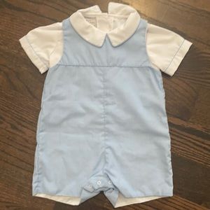 Petit Ami Baby Boy Gingham Smocked Shortall